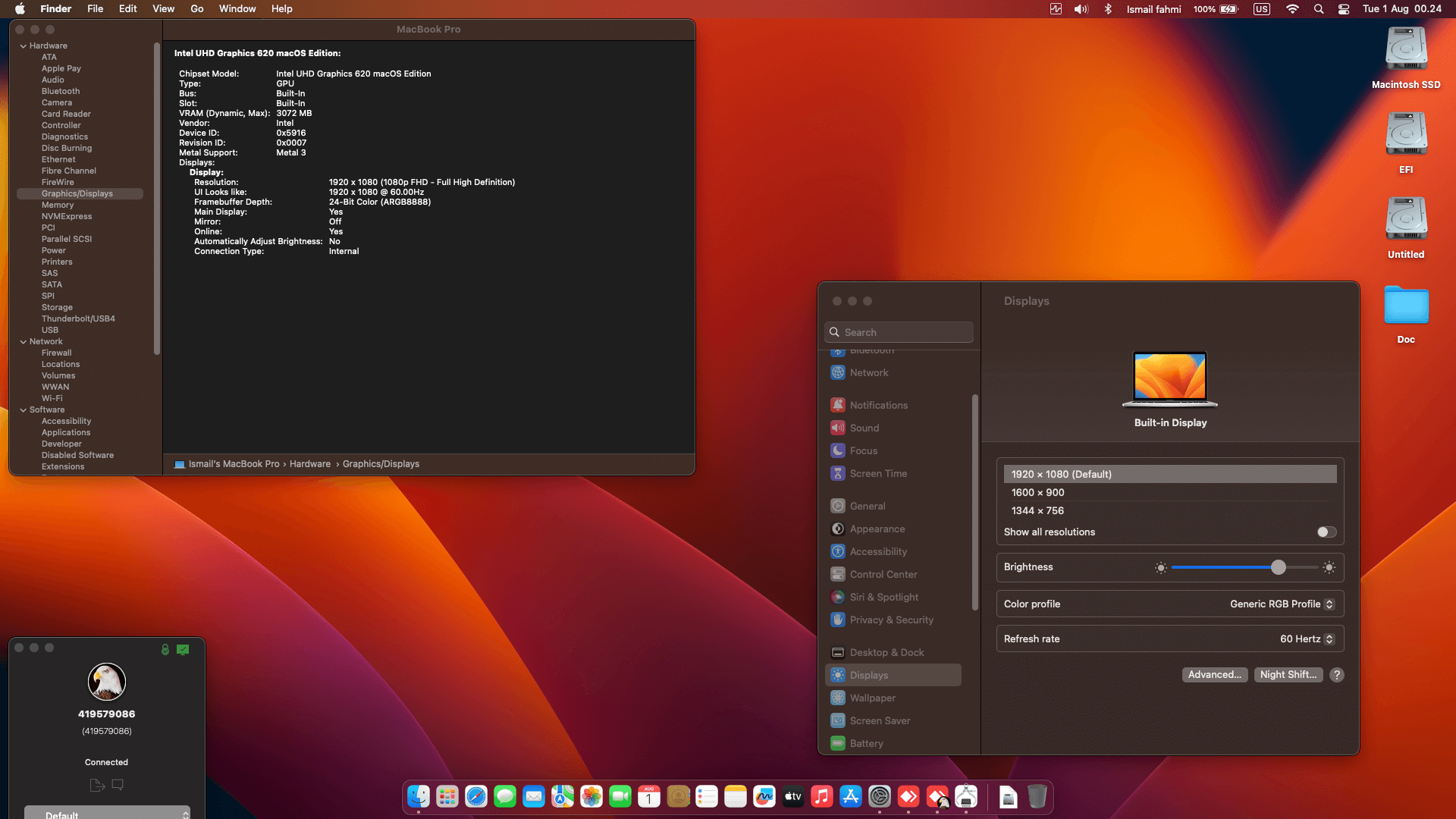 Dell Inspiron 14 7472 2nd [KabyLake R   Intel UHD 620 + I2C]   OpenCore 1
